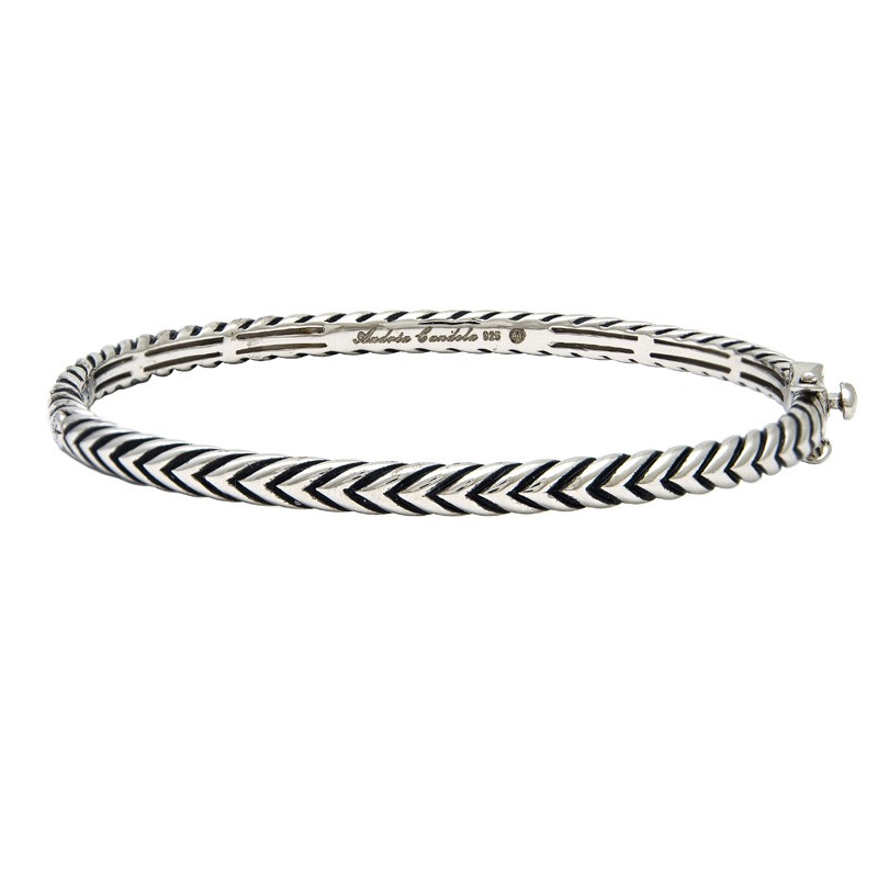 Sterling Silver Pasion De Plata Silver Bangle (Silver Bangle)