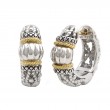 La Corona Round Pave Silver/Gold Earring (18k/Silver Earrings)