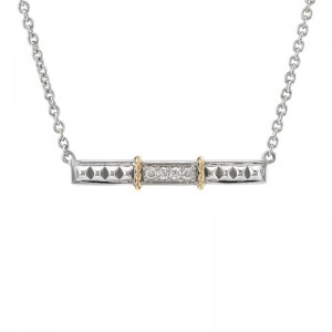 La Romana Round Pave Diamond Necklace (18k/Silver Diamond Necklace)