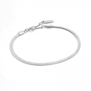 Silver Flat Snake Chain Bracelet