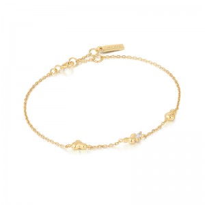 Gold Twisted Wave Chain Bracelet