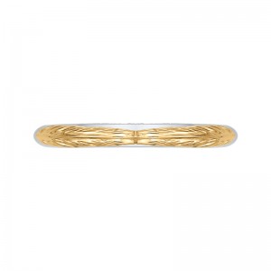 Plain Wedding Band in 14K Two Tone Gold