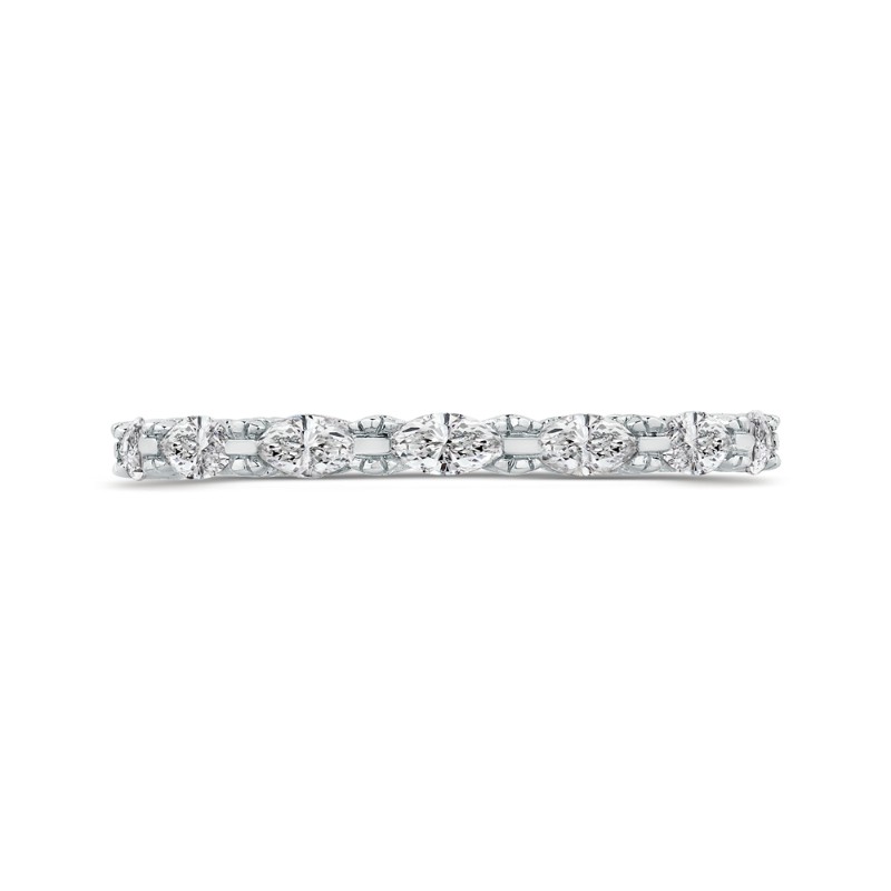 Marquise Cut Diamond Wedding Band in 14K White Gold