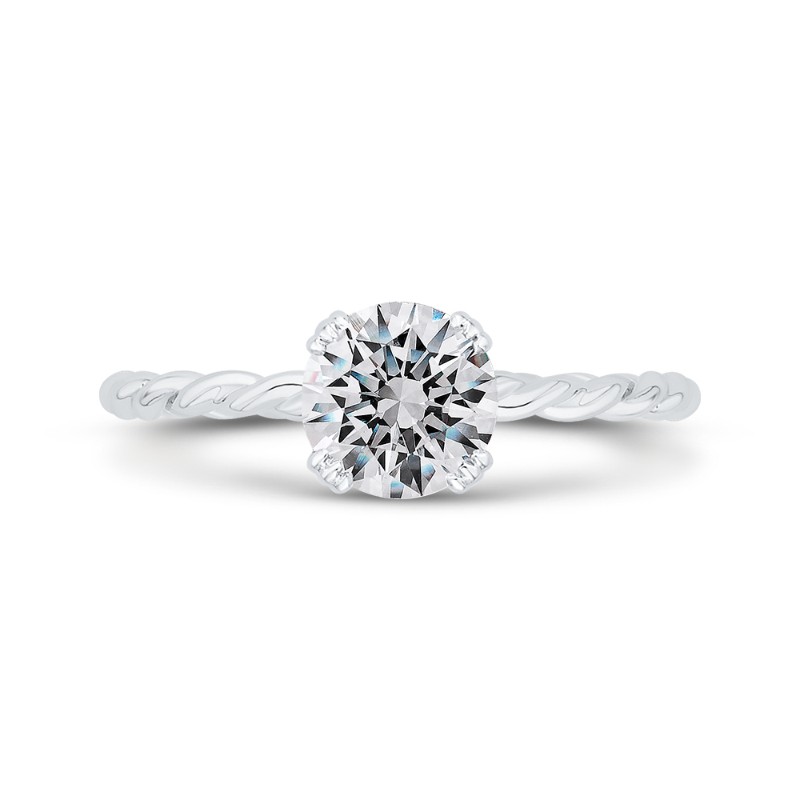 Solitaire Engagement Ring in 14K White Gold (Semi-Mount)