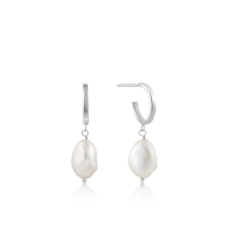 Pearl Mini Hoop Earrings