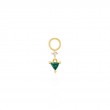 Gold Sparkle Drop Green Earring Charm