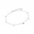 Silver Turquoise Drop Pendant Anklet