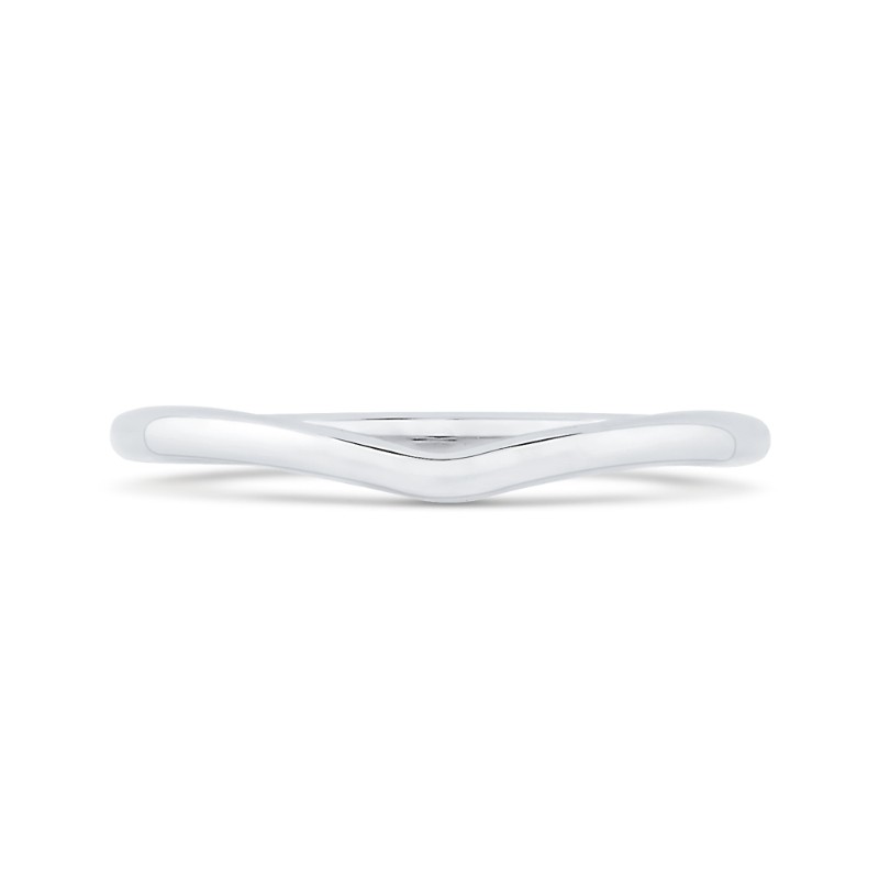 Plain Contour Wedding Band in 14K White Gold