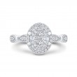 Round Diamond Halo Engagement Ring in 14K White Gold