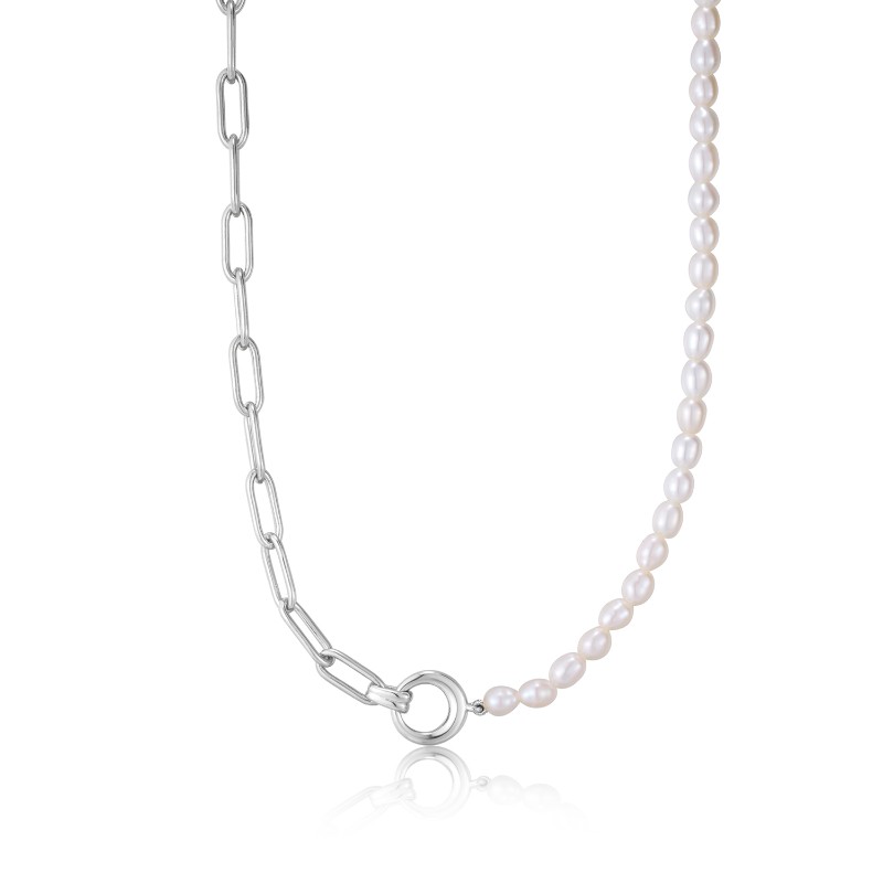 Pearl Chunky Link Chain Necklace