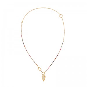 Gold Rainbow Love Charm Extender Necklace