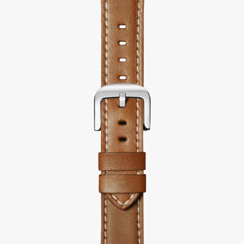 SHINOLA 24MM BLACK ANILINE LATIGO LEATHER STRAP