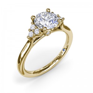 Sophisticated Side Cluster Diamond Engagement Ring