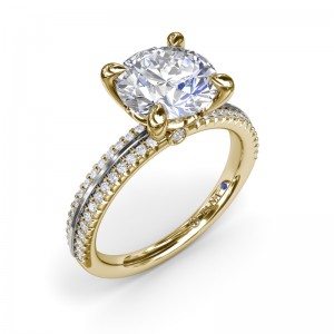 Two-Toned Diamond Engagement Ring