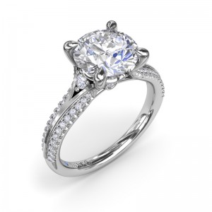 Two-Toned Split Shank Diamond Engagement Ring
