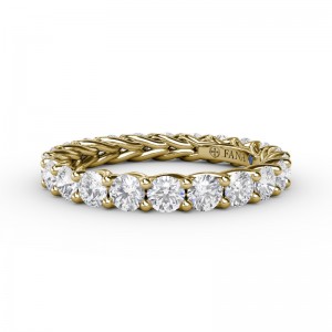 Shared Prong Woven Eternity Band
